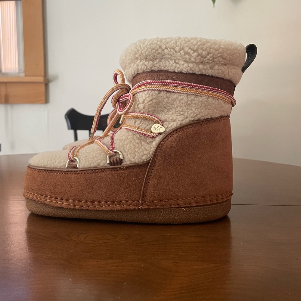 Michael Kors Tan and Cream Ankle Boots